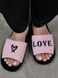 Домашні плюшеві тапочки жіночі відкриті м'які кімнатні капці Love фото 7