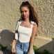 Жіноче боді в рубчик Jelly біле базове облягаюче трикотажне Jelly фото 5